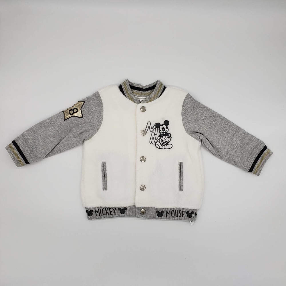 Disney Baby Unisex Kids White Gray Mickey Mouse Jacket  12-18 Months #0163